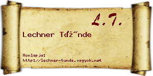 Lechner Tünde névjegykártya